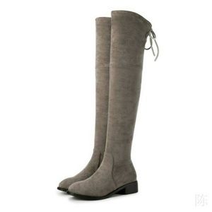 Unisa Gray Suede Thigh High Boots